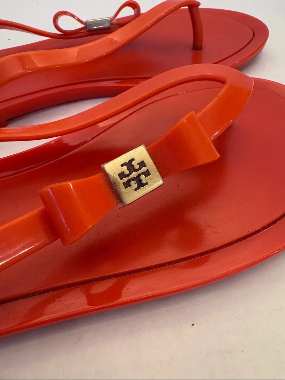 Tory Burch  Sandals  Jelly Orange  Thong /slip On Sandals Size 9M Summer Preppy